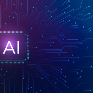 AI technology microchip background digital transformation concept